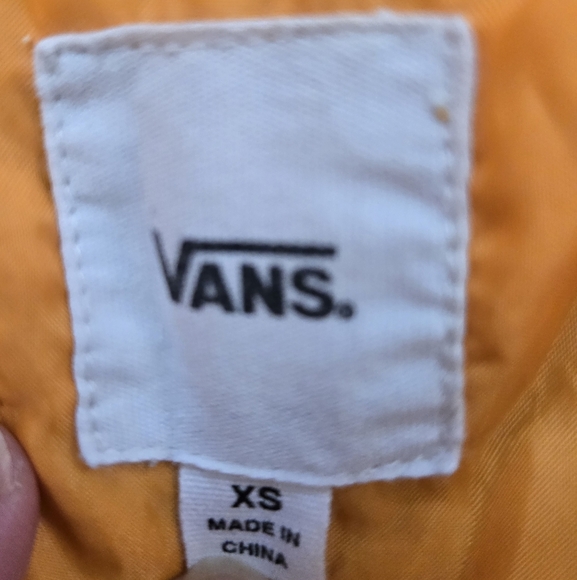 VANS boomboom lll bomber maroon cropped bomber jacket with orange lining. XS - Picture 11 of 12